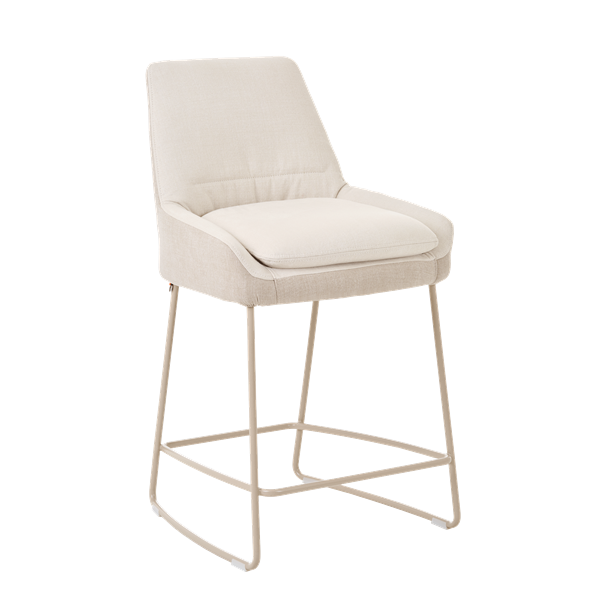 Chaise hauteur plan de travail avec pieds métalliques, bicolore