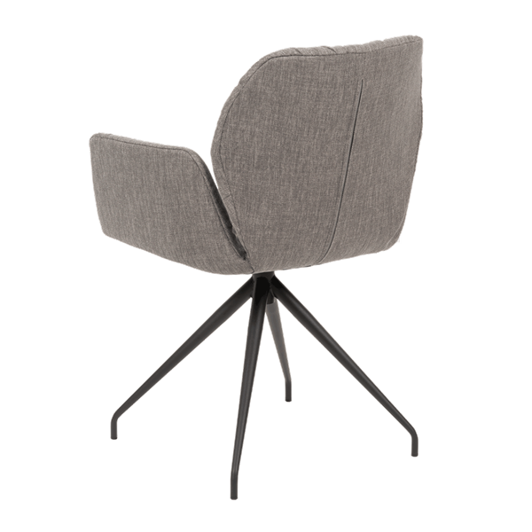 Chaise avec accoudoirs et pieds métalliques, bicolore