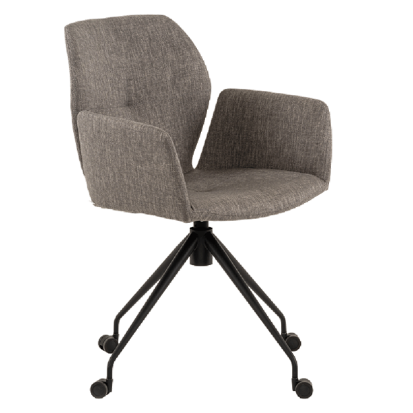 Chaise avec accoudoirs et pieds métalliques