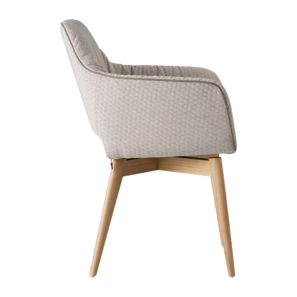 Chaise avec accoudoirs et pieds bois