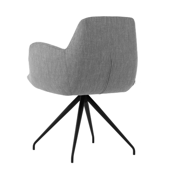 Chaise avec accoudoirs et pieds métalliques