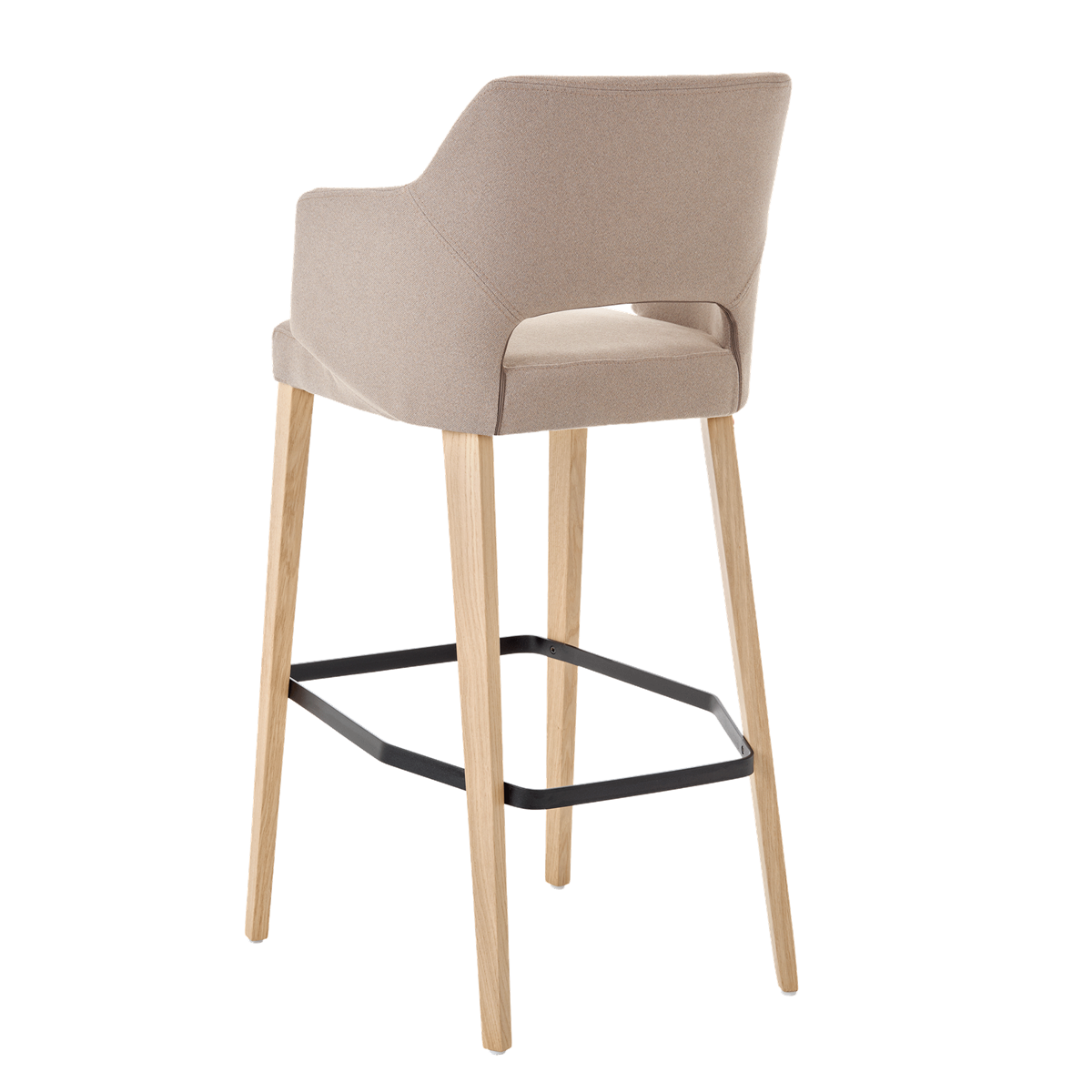 Chaise de bar avec accoudoirs et pieds bois