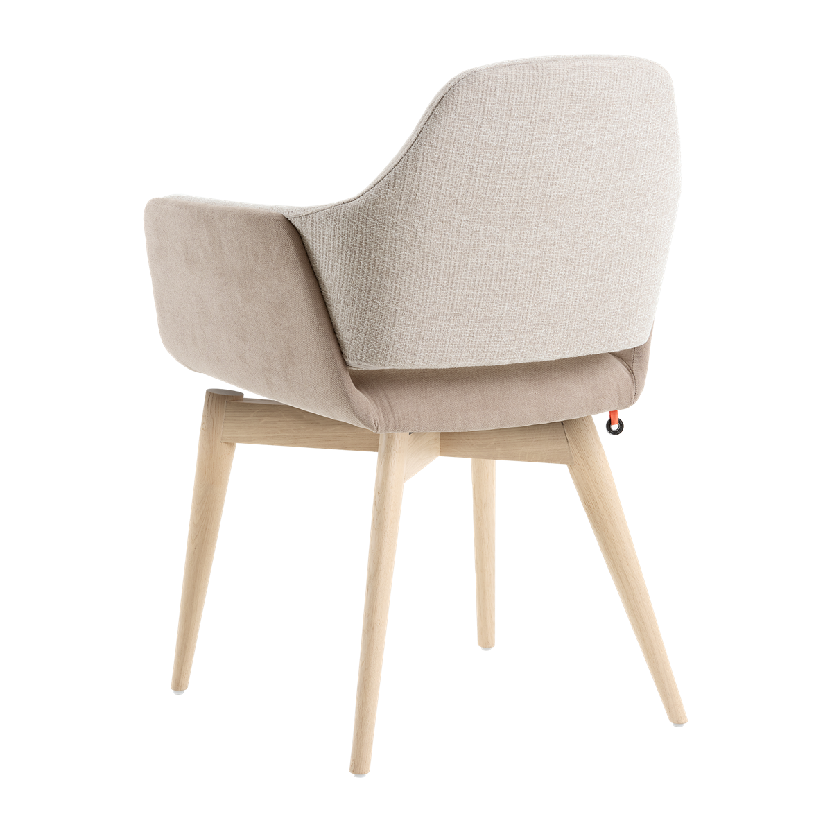 Chaise avec accoudoirs et pieds bois, bicolore