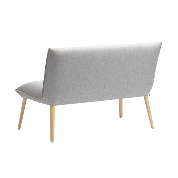 Banc deux places, hauteur salle à manger avec pieds bois