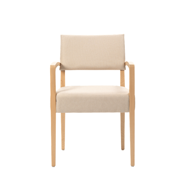 Chaise avec accoudoirs et pieds bois