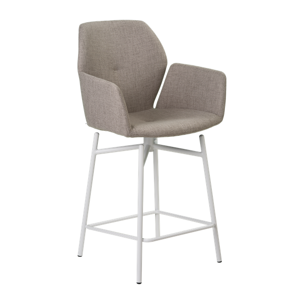 Chaise hauteur plan de travail avec accoudoirs et pieds bois