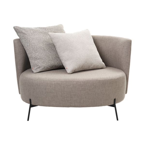 Fauteuil avec dossier bas et pieds métalliques