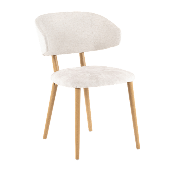 Chaise avec accoudoirs et pieds bois, bicolore