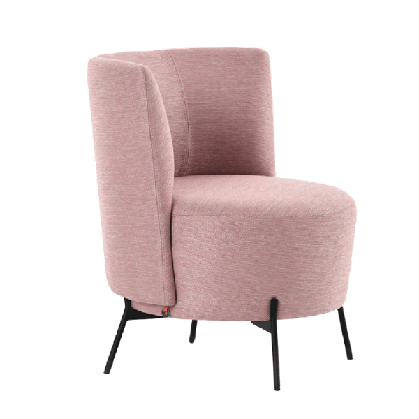 Fauteuil avec dossier bas et pieds métalliques