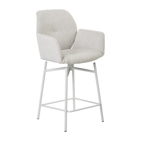 Chaise hauteur plan de travail avec accoudoirs et pieds bois