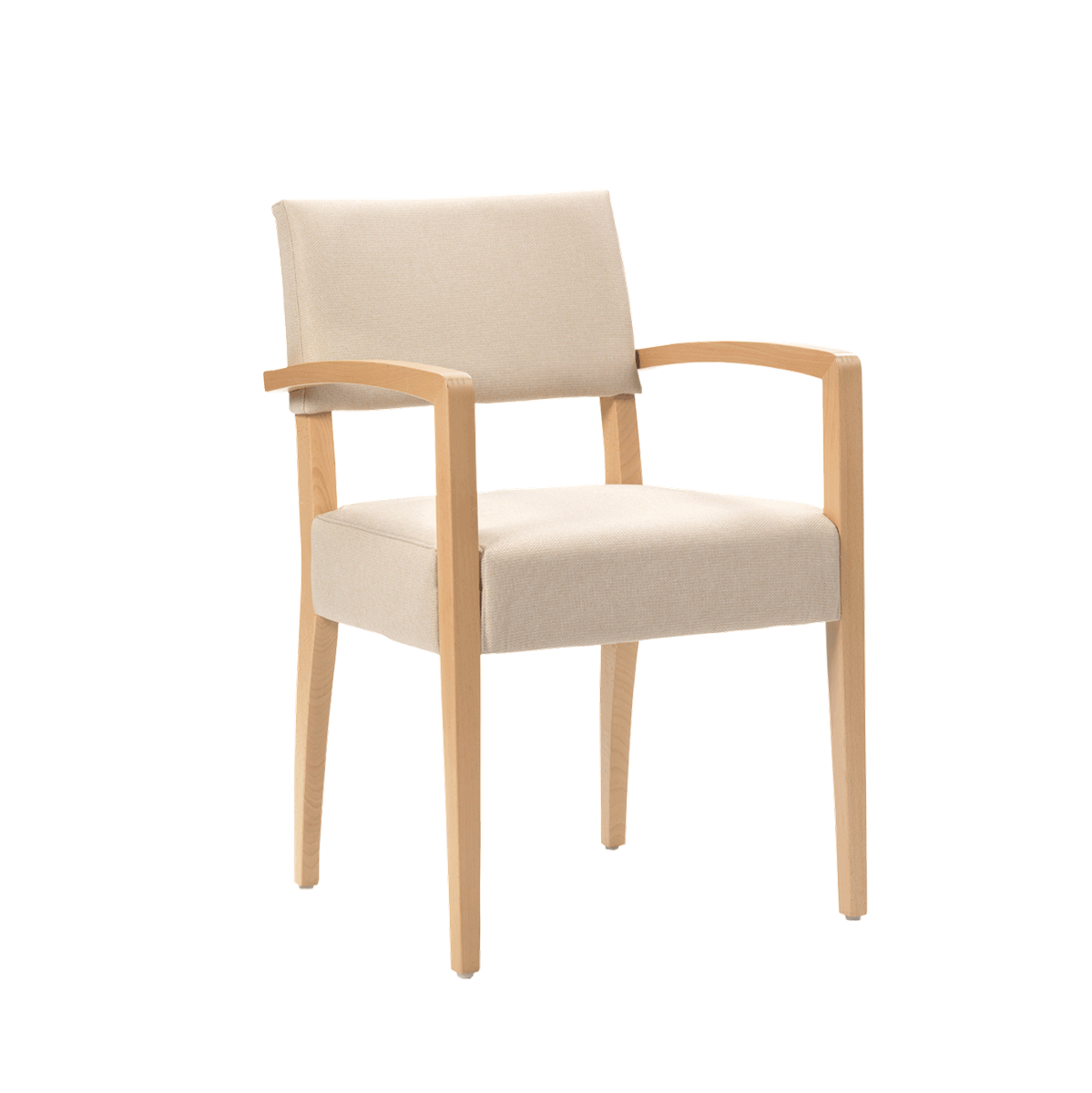 Chaise avec accoudoirs et pieds bois
