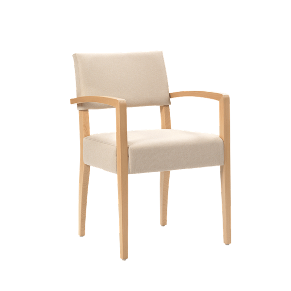 Chaise avec accoudoirs et pieds bois