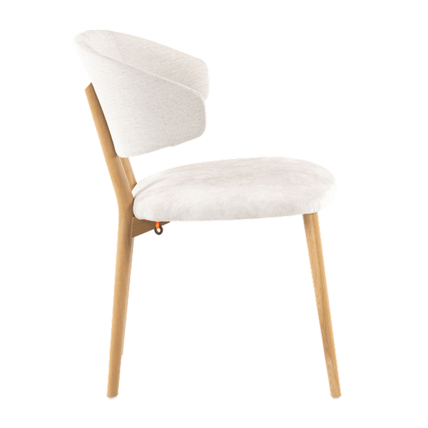 Chaise avec accoudoirs et pieds bois, bicolore
