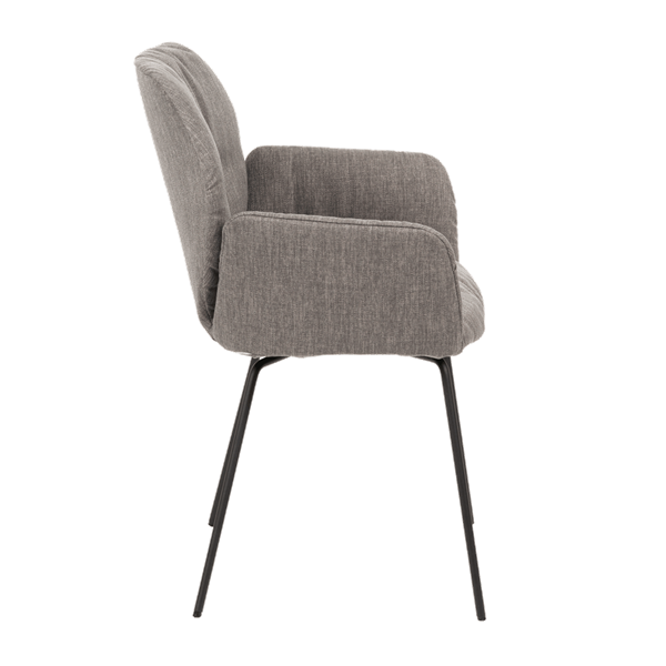 Chaise avec accoudoirs et pieds métalliques