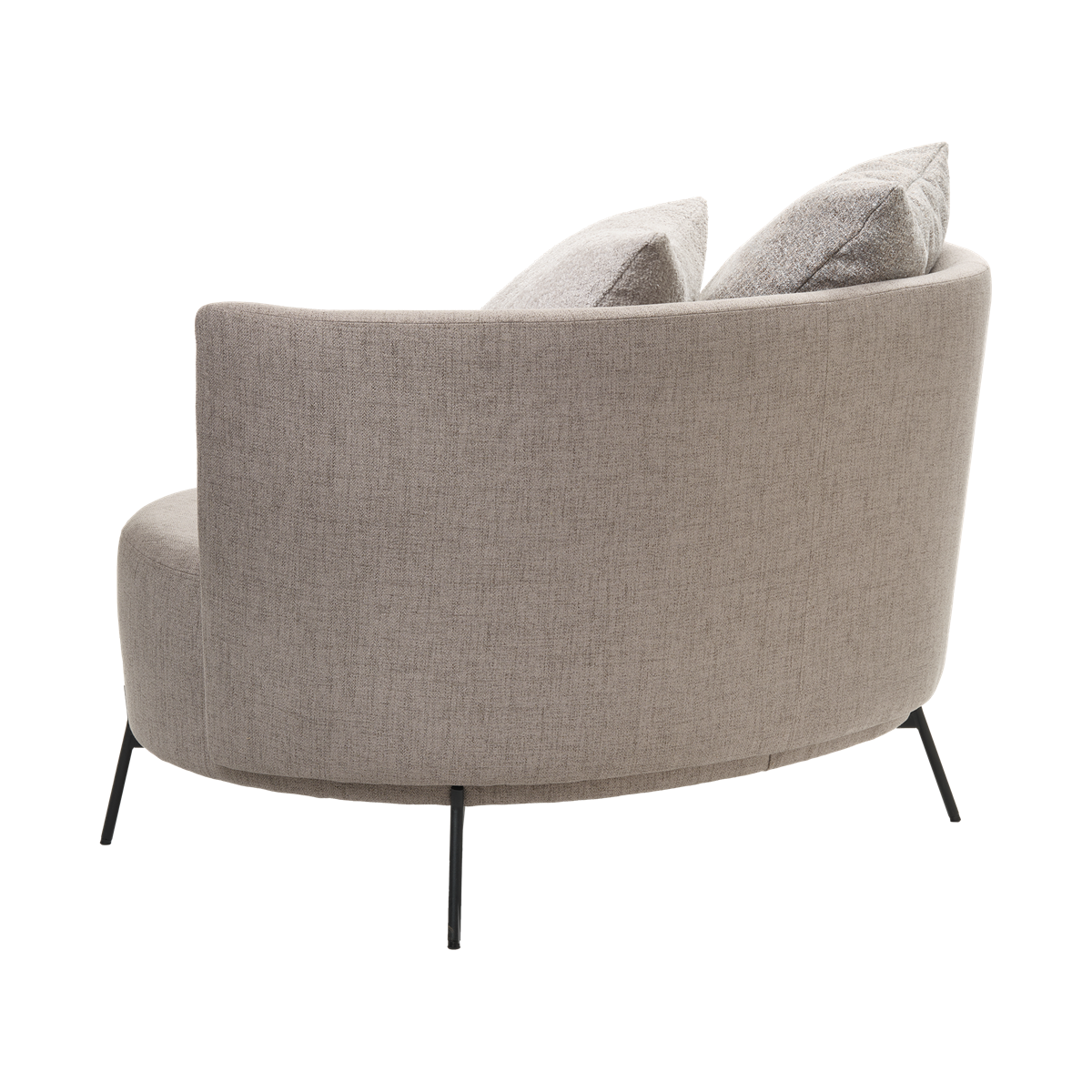 Fauteuil avec dossier bas et pieds métalliques