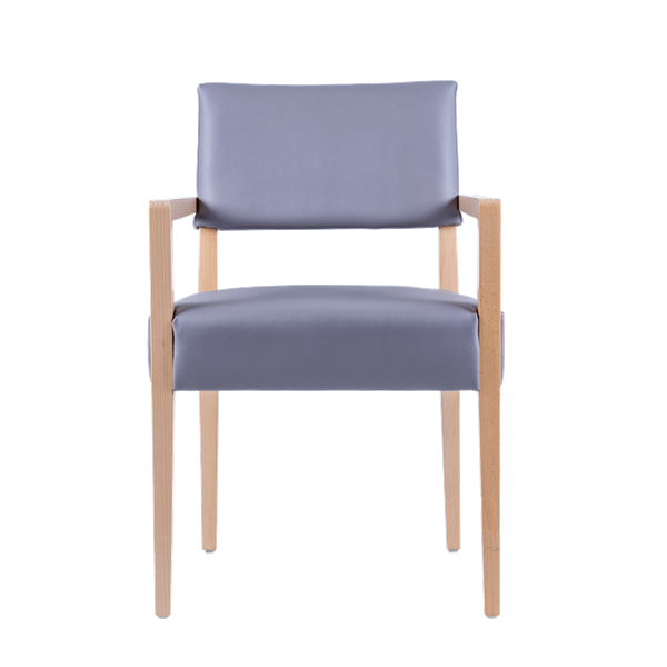 Chaise avec accoudoirs et pieds bois