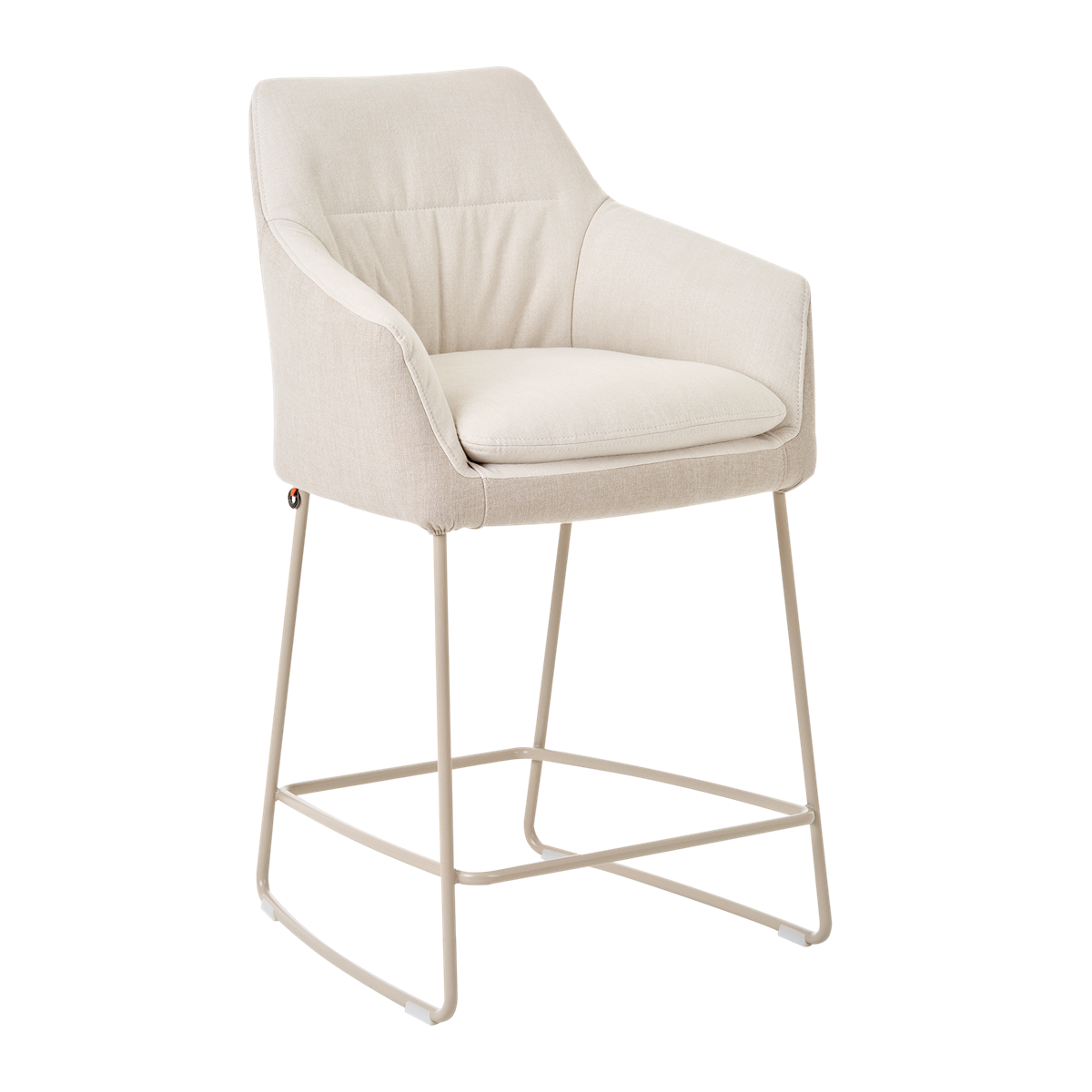 Chaise hauteur plan de travail avec accoudoirs et pieds bois, bicolore