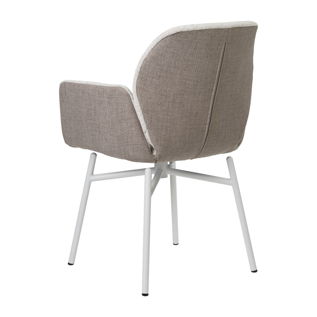 Chaise avec accoudoirs et pieds métalliques, bicolore