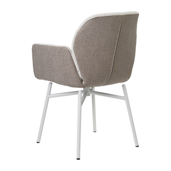 Chaise avec accoudoirs et pieds métalliques, bicolore