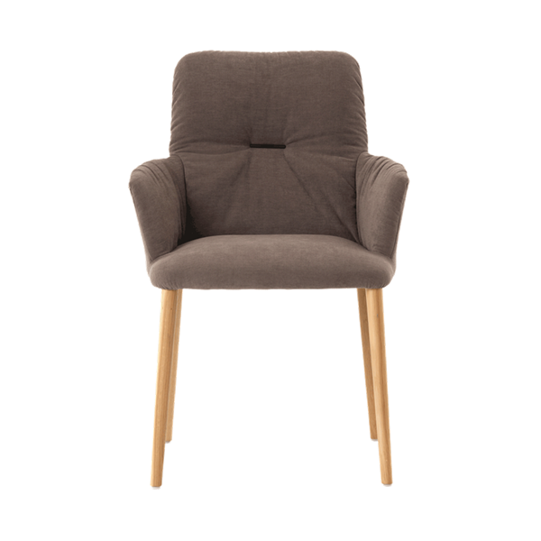 Chaise avec accoudoirs et pieds bois