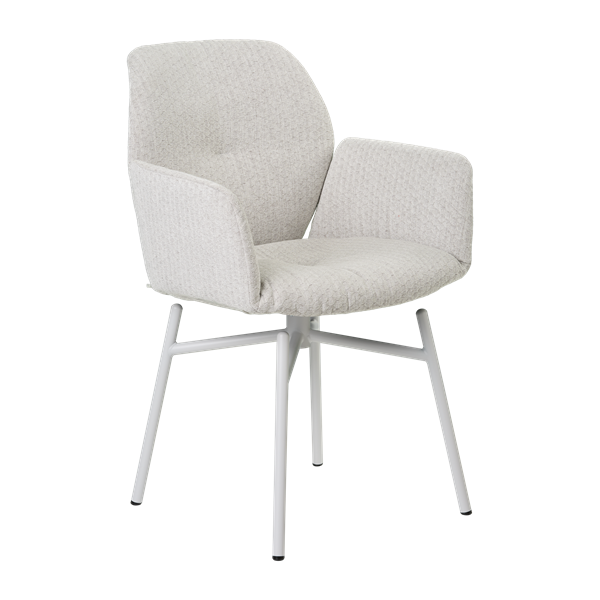Chaise avec accoudoirs et pieds métalliques