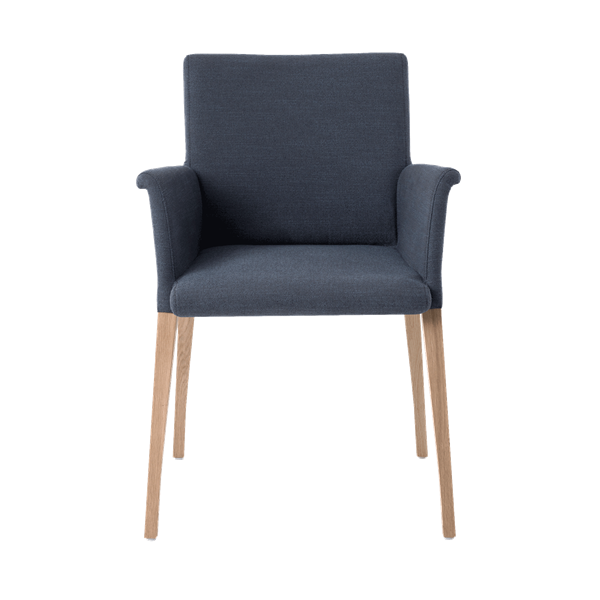 Chaise avec accoudoirs et pieds bois