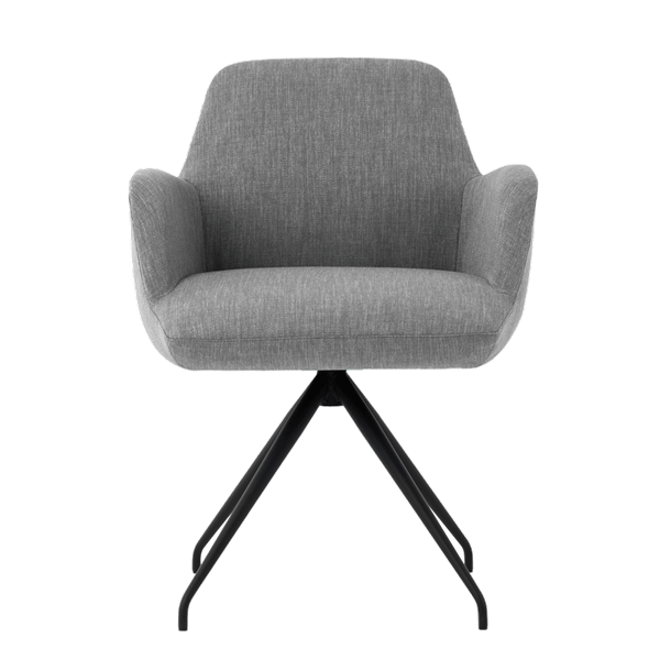 Chaise avec accoudoirs et pieds métalliques