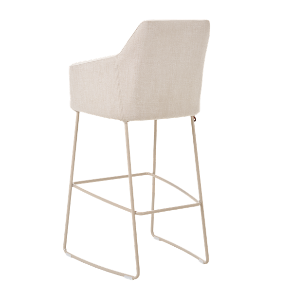 Chaise de bar avec accoudoirs et pieds bois, bicolore