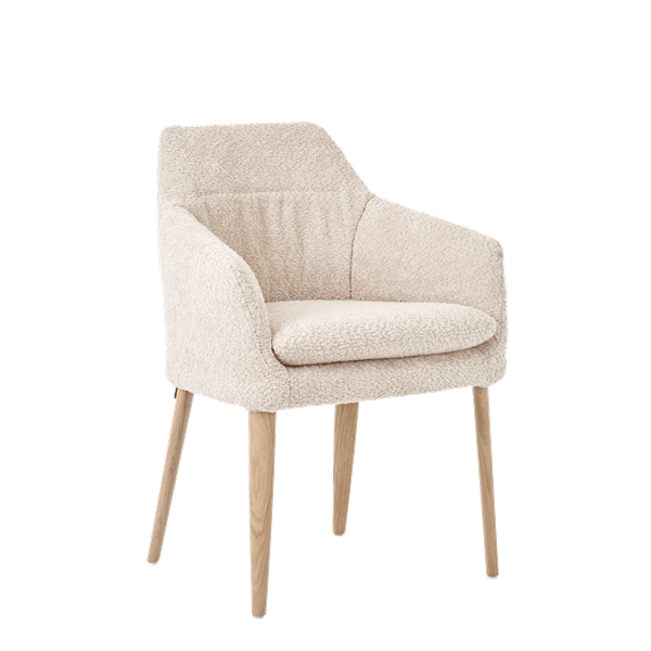 Chaise avec accoudoirs et pieds bois