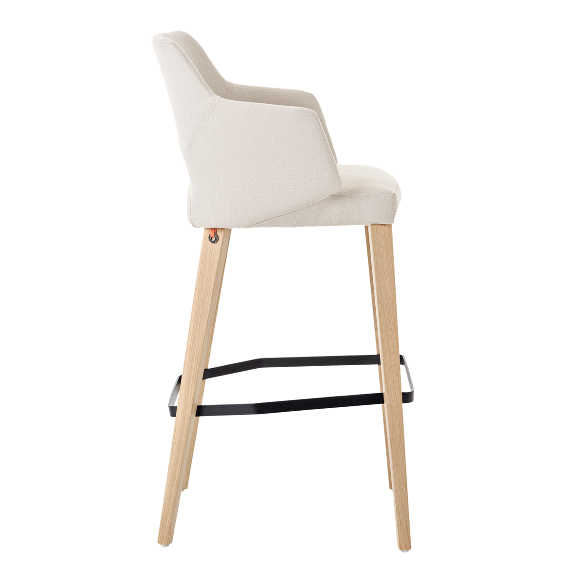 Chaise de bar avec accoudoirs et pieds bois