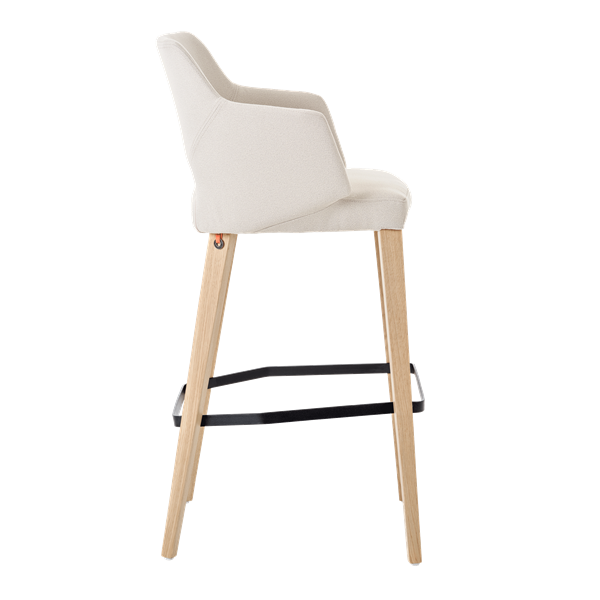 Chaise de bar avec accoudoirs et pieds bois