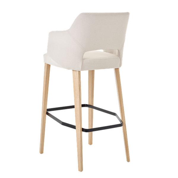 Chaise de bar avec accoudoirs et pieds bois