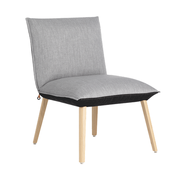 Chaise loungeavec pieds bois, bicolore