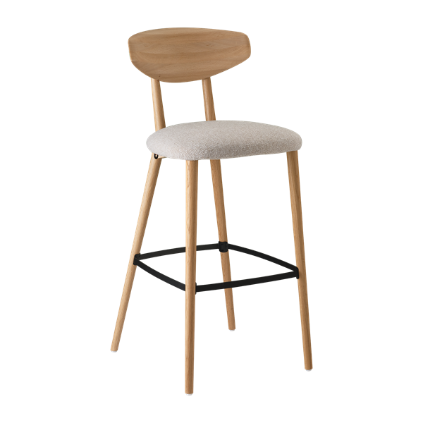 Chaise de bar avec pieds bois