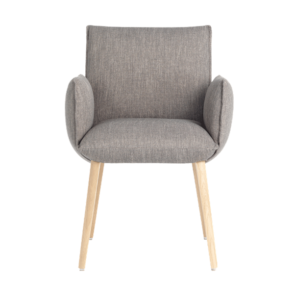 Chaise avec accoudoirs et pieds bois