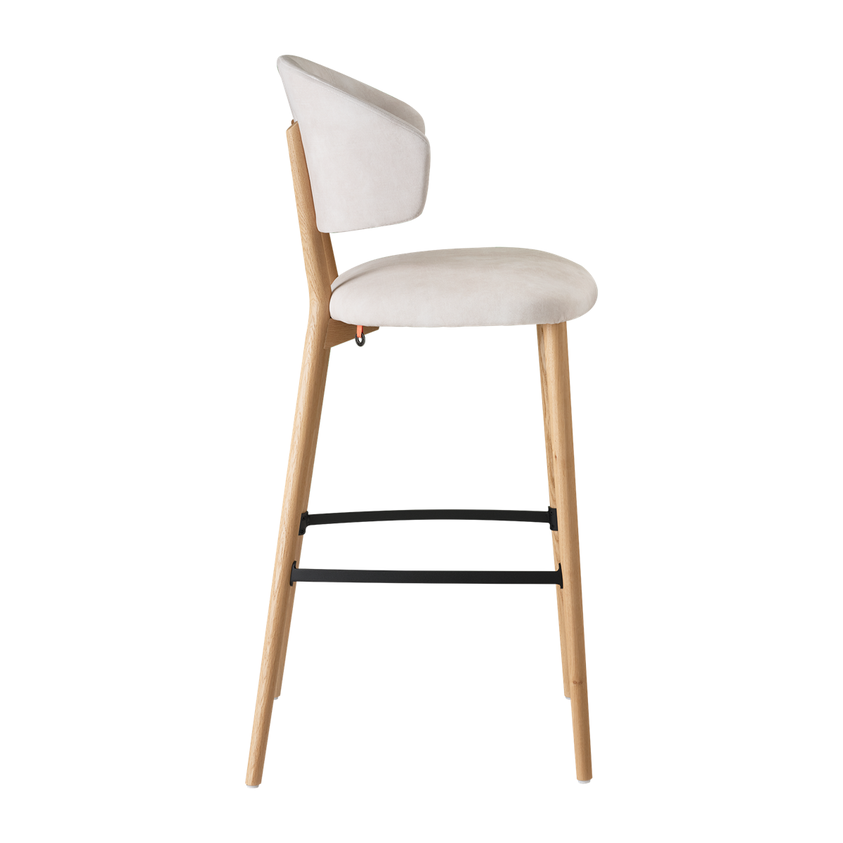 Chaise de bar avec accoudoirs et pieds bois