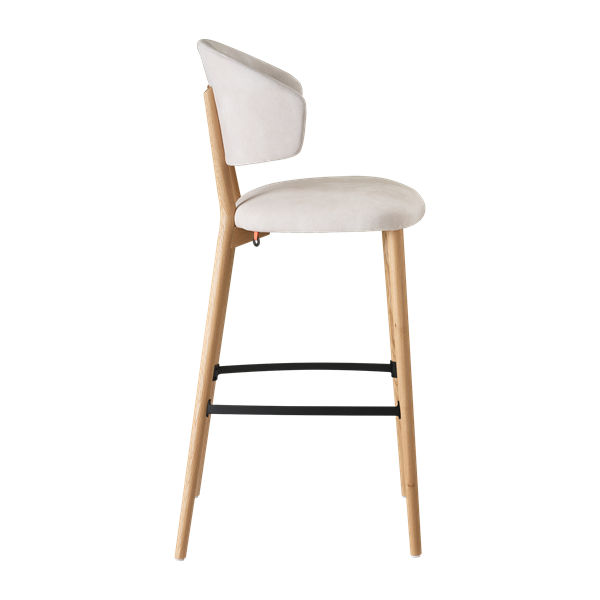 Chaise de bar avec accoudoirs et pieds bois
