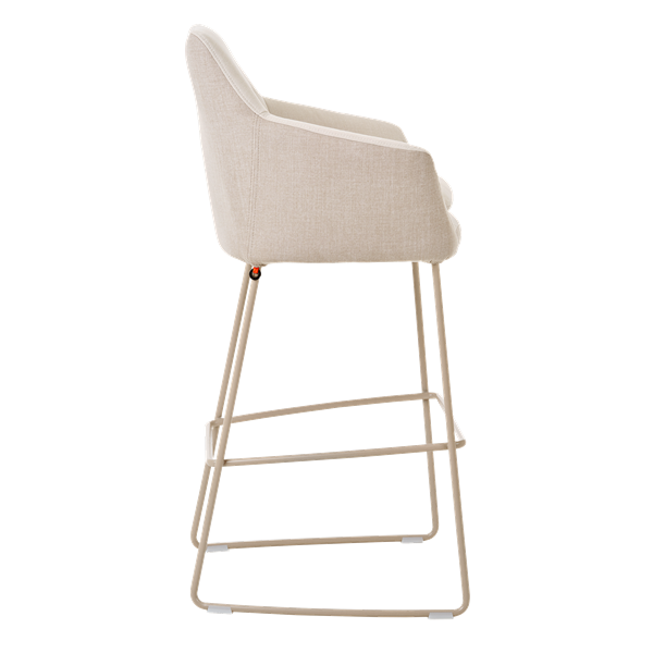 Chaise de bar avec accoudoirs et pieds bois, bicolore