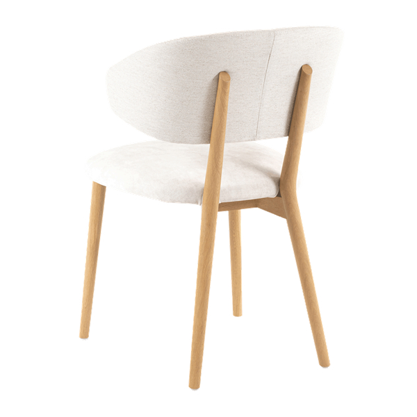 Chaise avec accoudoirs et pieds bois, bicolore