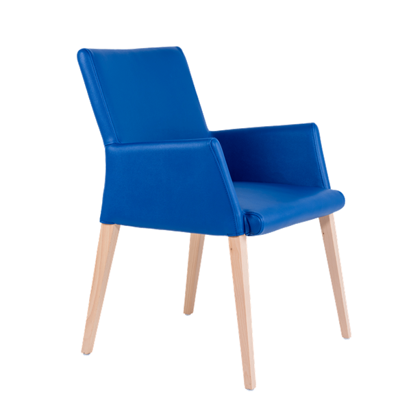 Chaise avec accoudoirs et pieds bois