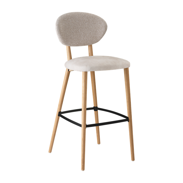 Chaise de bar avec pieds bois, bicolore