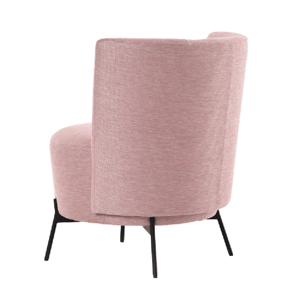 Fauteuil avec dossier bas et pieds métalliques