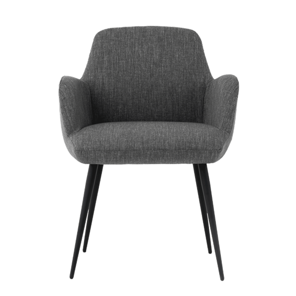 Chaise avec accoudoirs et pieds métalliques