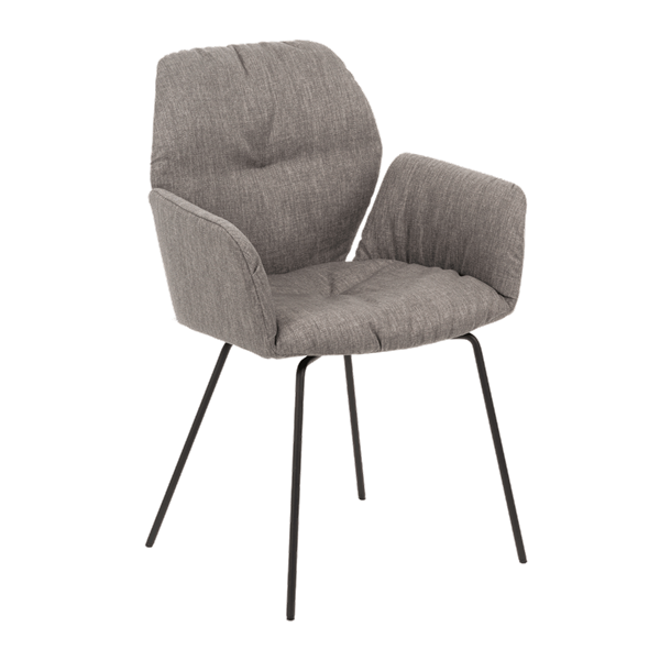 Chaise avec accoudoirs et pieds métalliques, bicolore