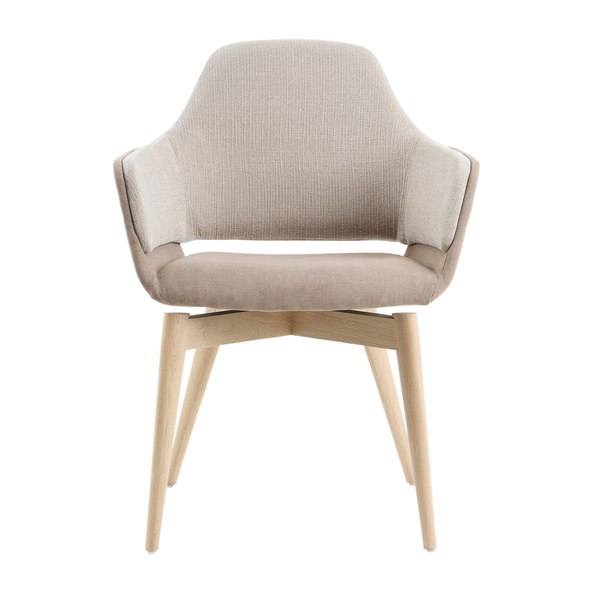 Chaise avec accoudoirs et pieds bois, bicolore