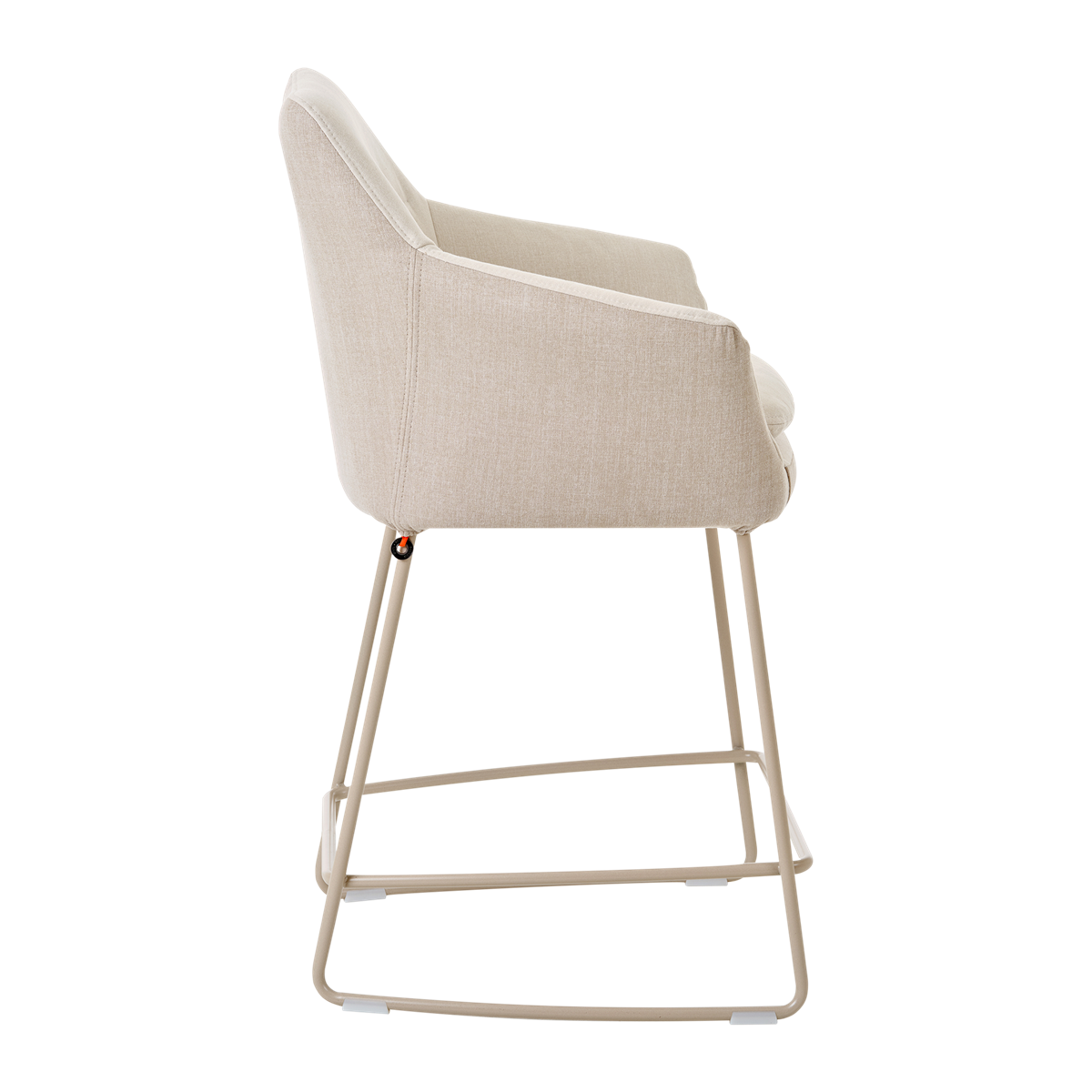 Chaise hauteur plan de travail avec accoudoirs et pieds bois, bicolore