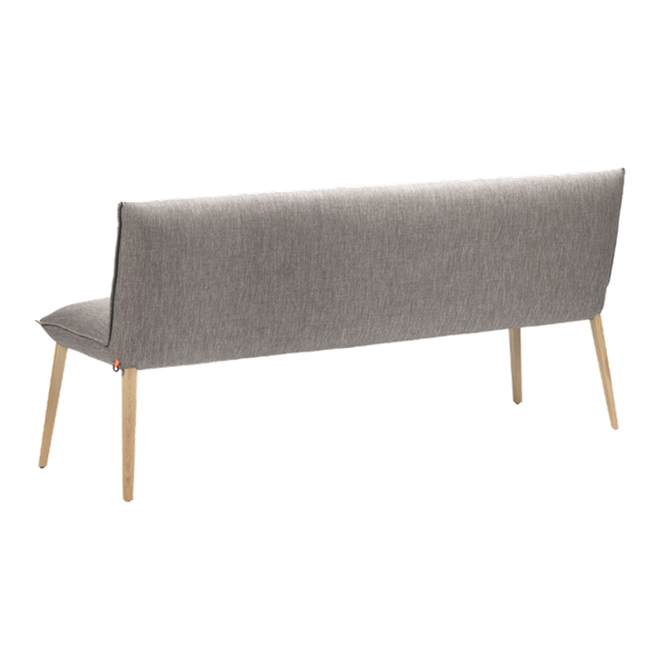 Banc trois places, hauteur salle à manger avec pieds bois