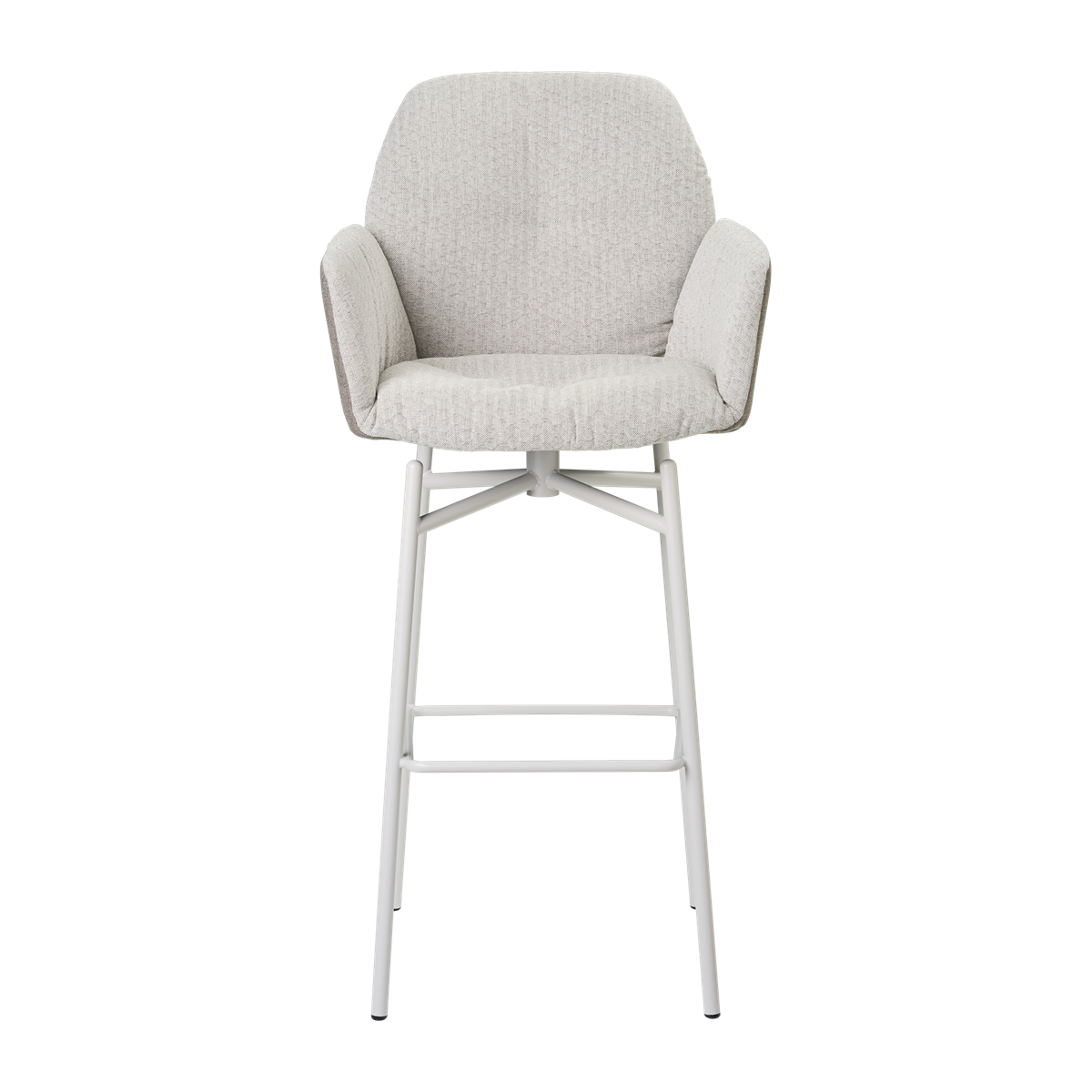 Chaise de bar avec accoudoirs et pieds bois, bicolore