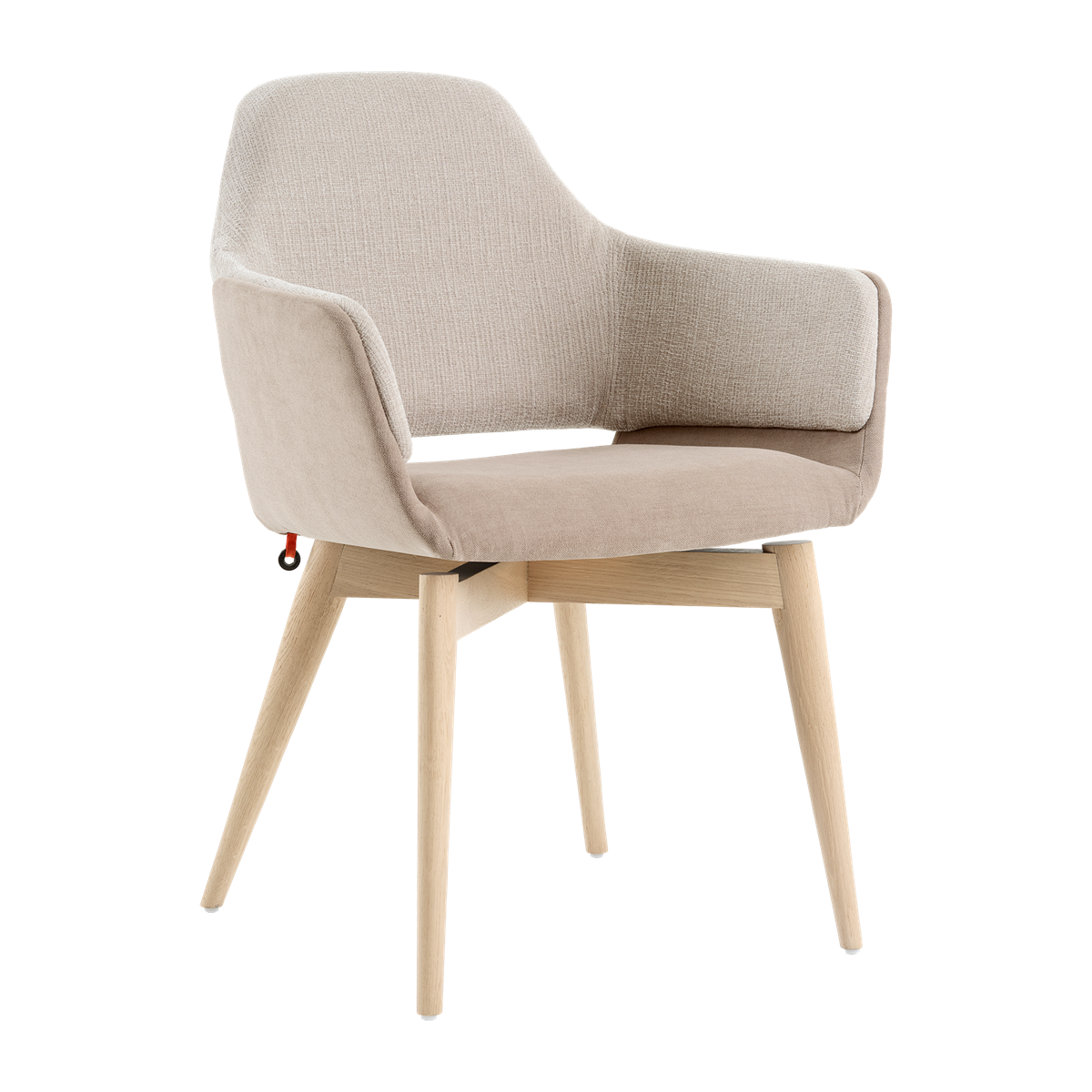 Chaise avec accoudoirs et pieds bois, bicolore