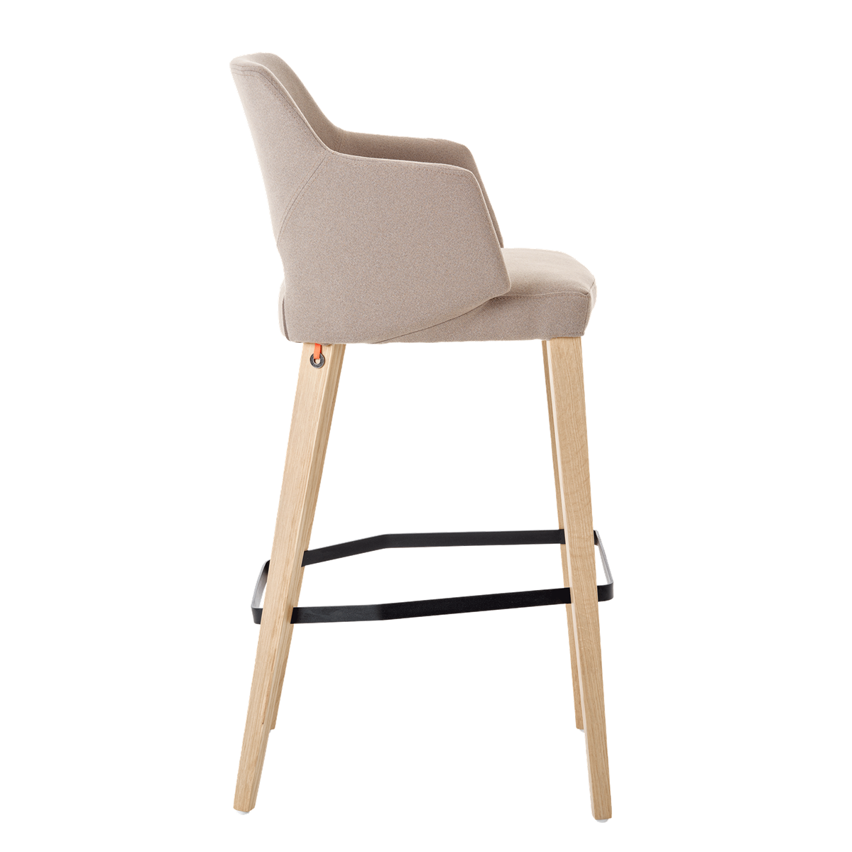 Chaise de bar avec accoudoirs et pieds bois